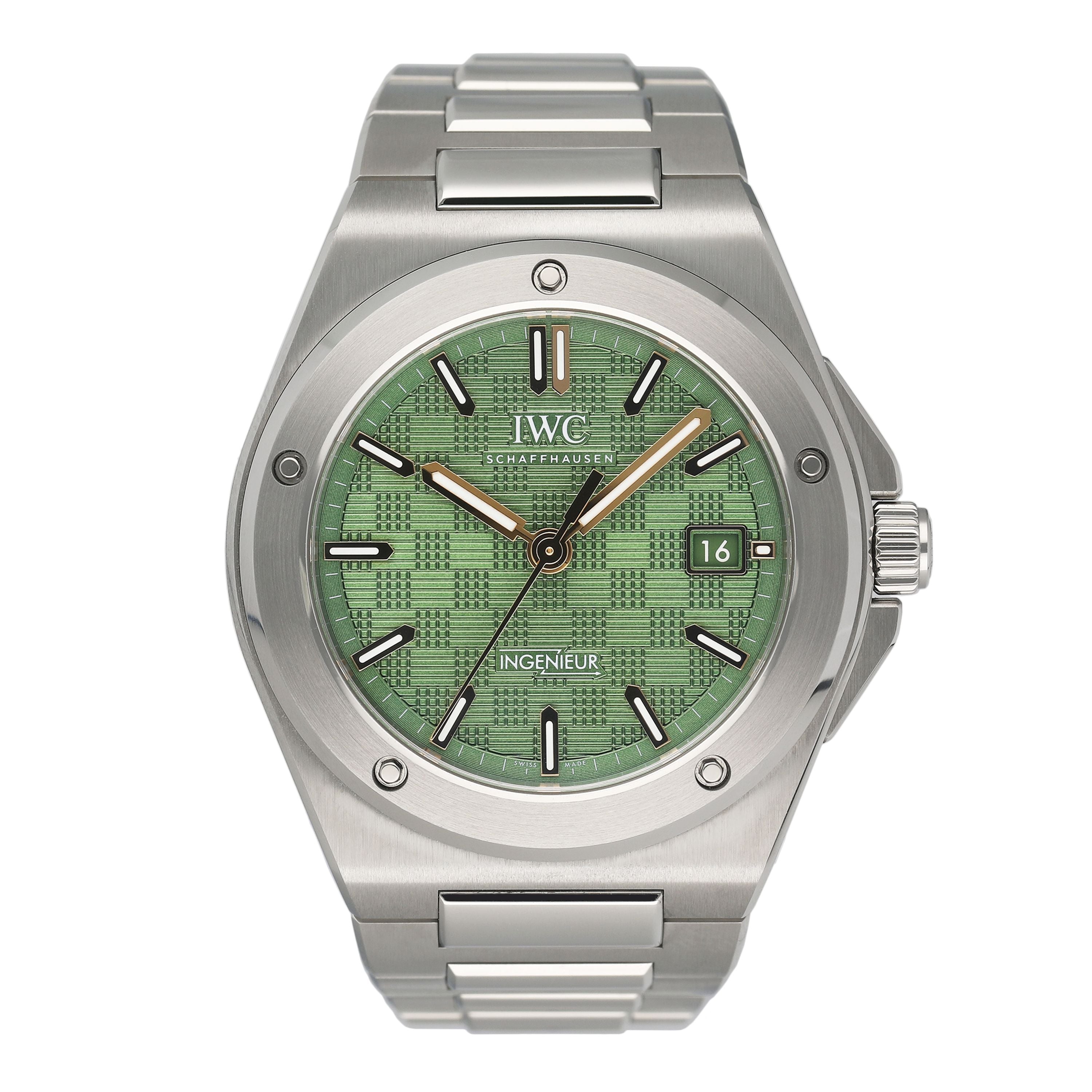 IWC Ingenieur IW328908 Green Dial Mens Watch Box Papers Limited Editio ...