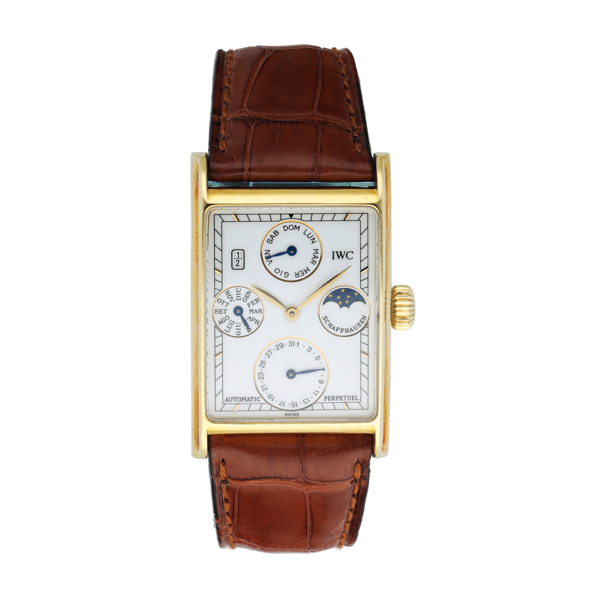 IWC Novecento IW3545 Yellow Gold Perpetual calendar Mens Watch - Wristwatch