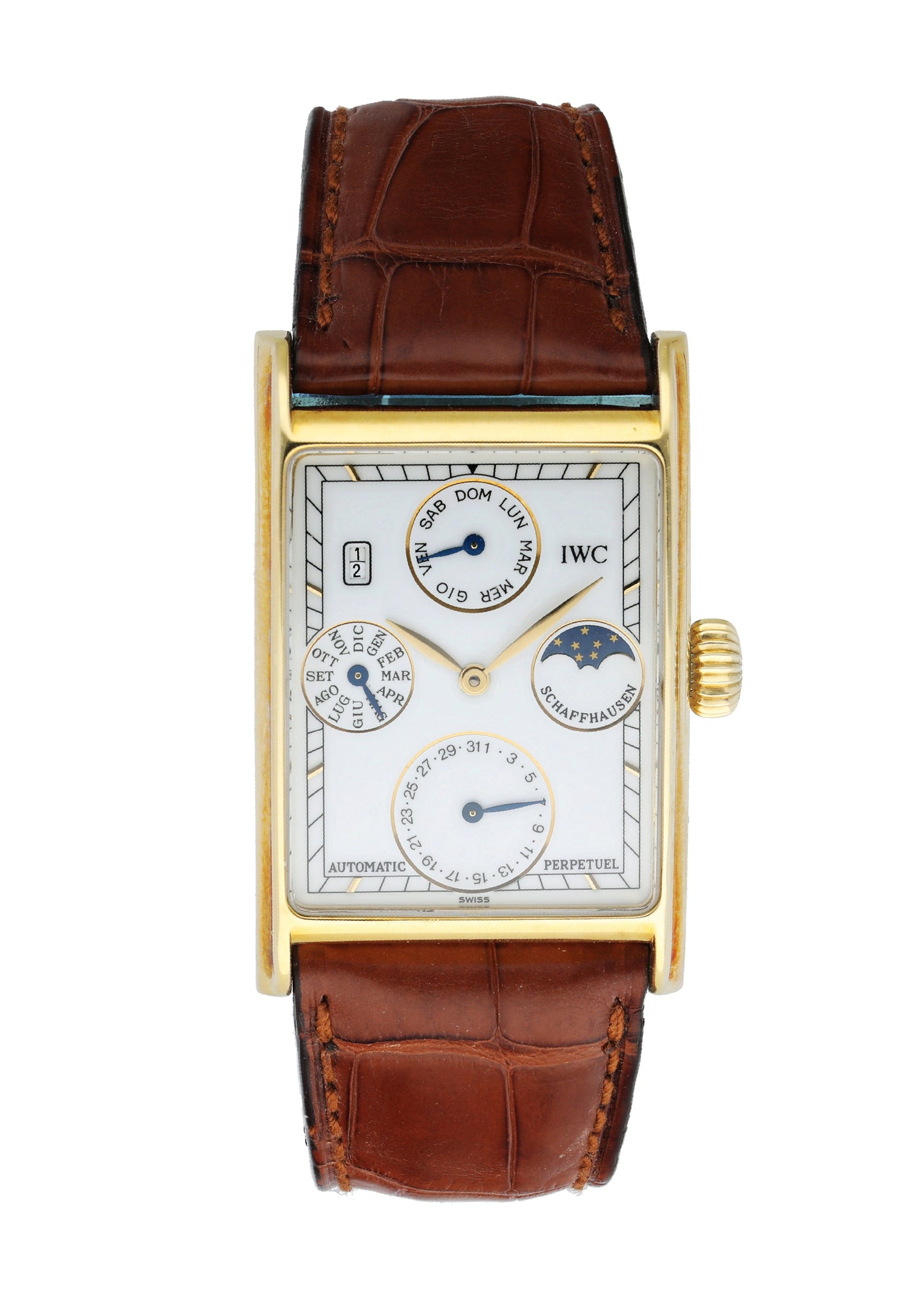 IWC Novecento IW3545 Yellow Gold Perpetual calendar Mens Watch - Wristwatch