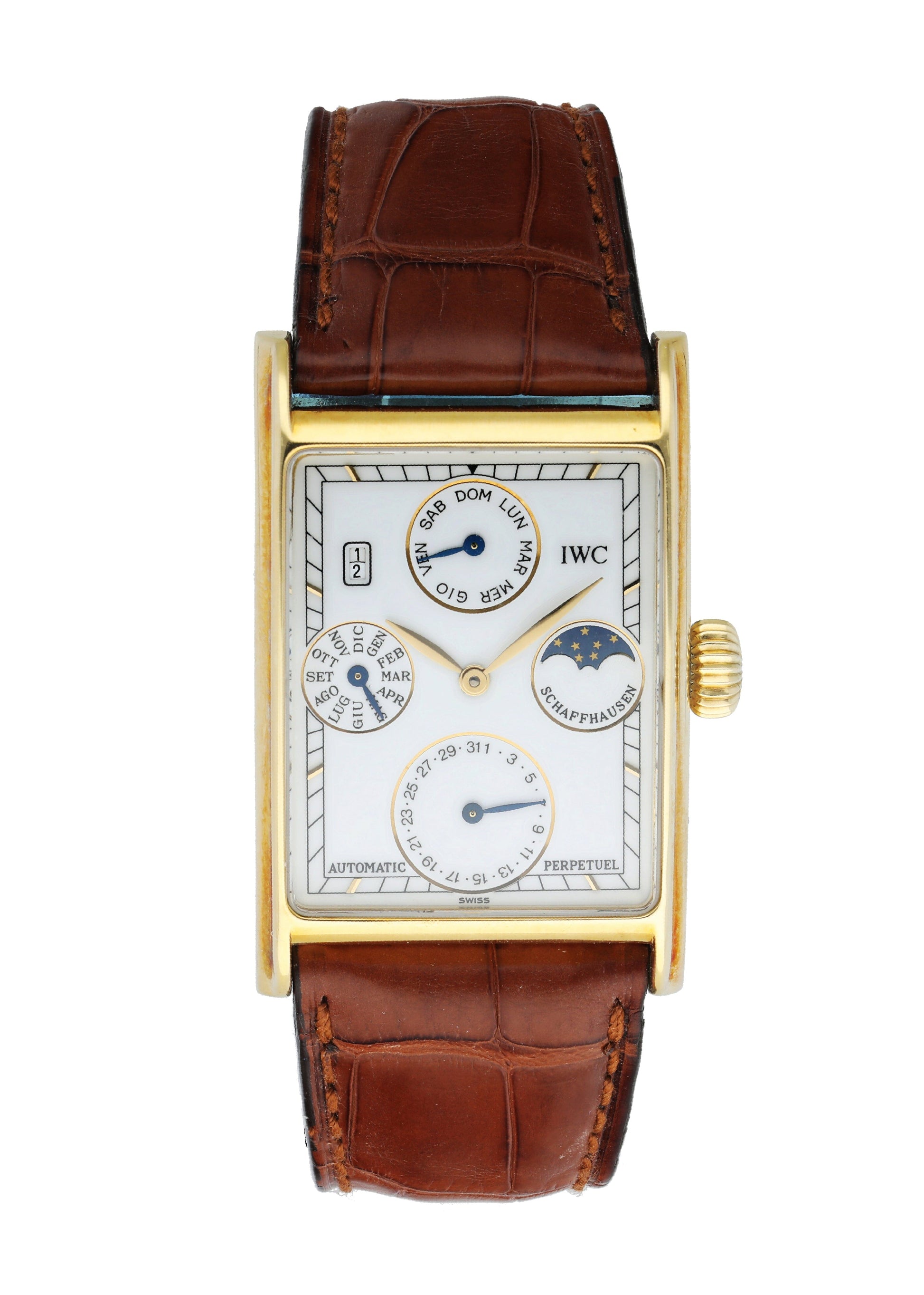 IWC Novecento IW3545 Yellow Gold Perpetual calendar Mens Watch - Wristwatch