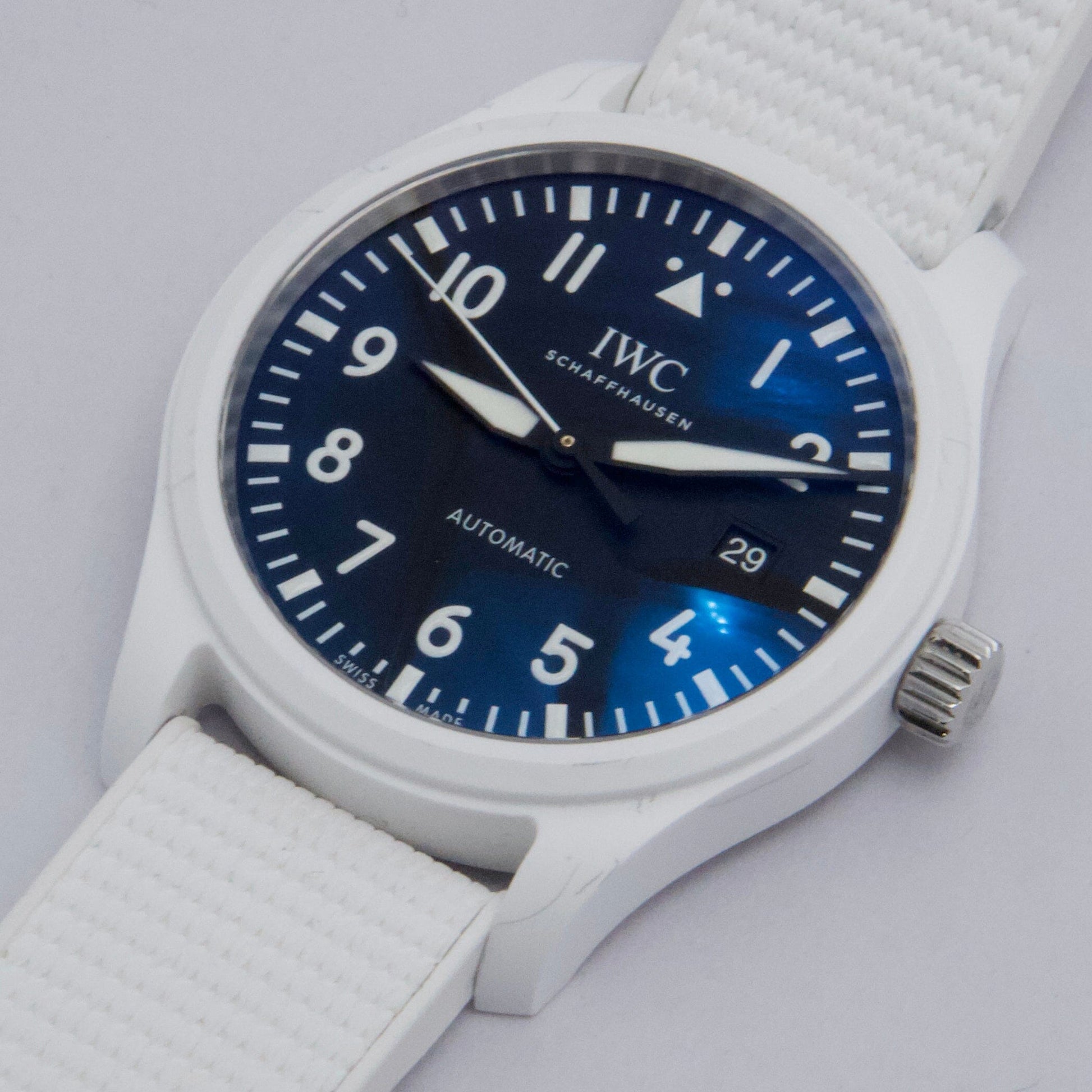 IWC Pilots IW328104 Top Gun Lake Tahoe Black Dial Ceramic Mens Watch Box Papers - Watches