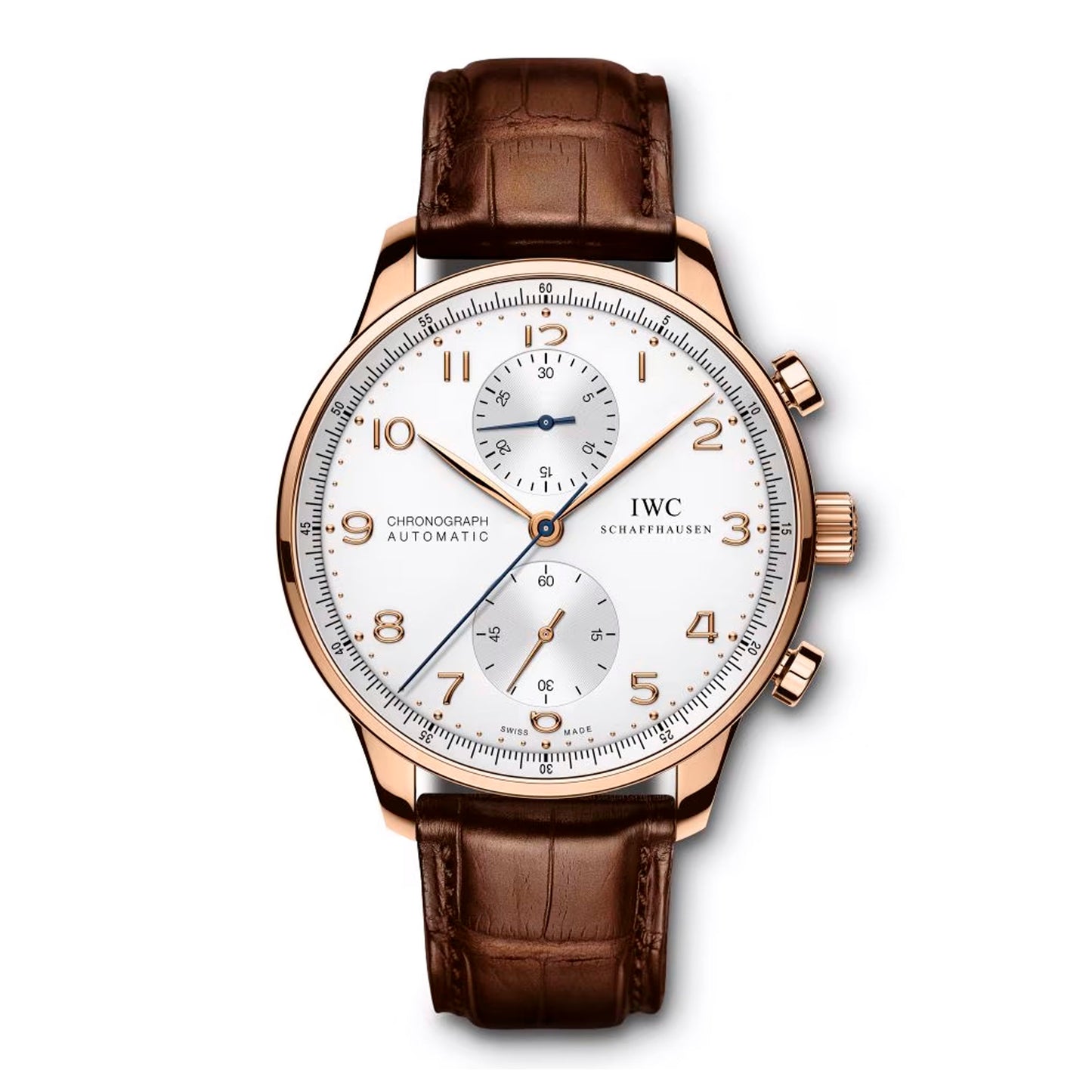 IWC Portuguese Chronograph IW371480 Silver Dial Mens Watch Box Papers