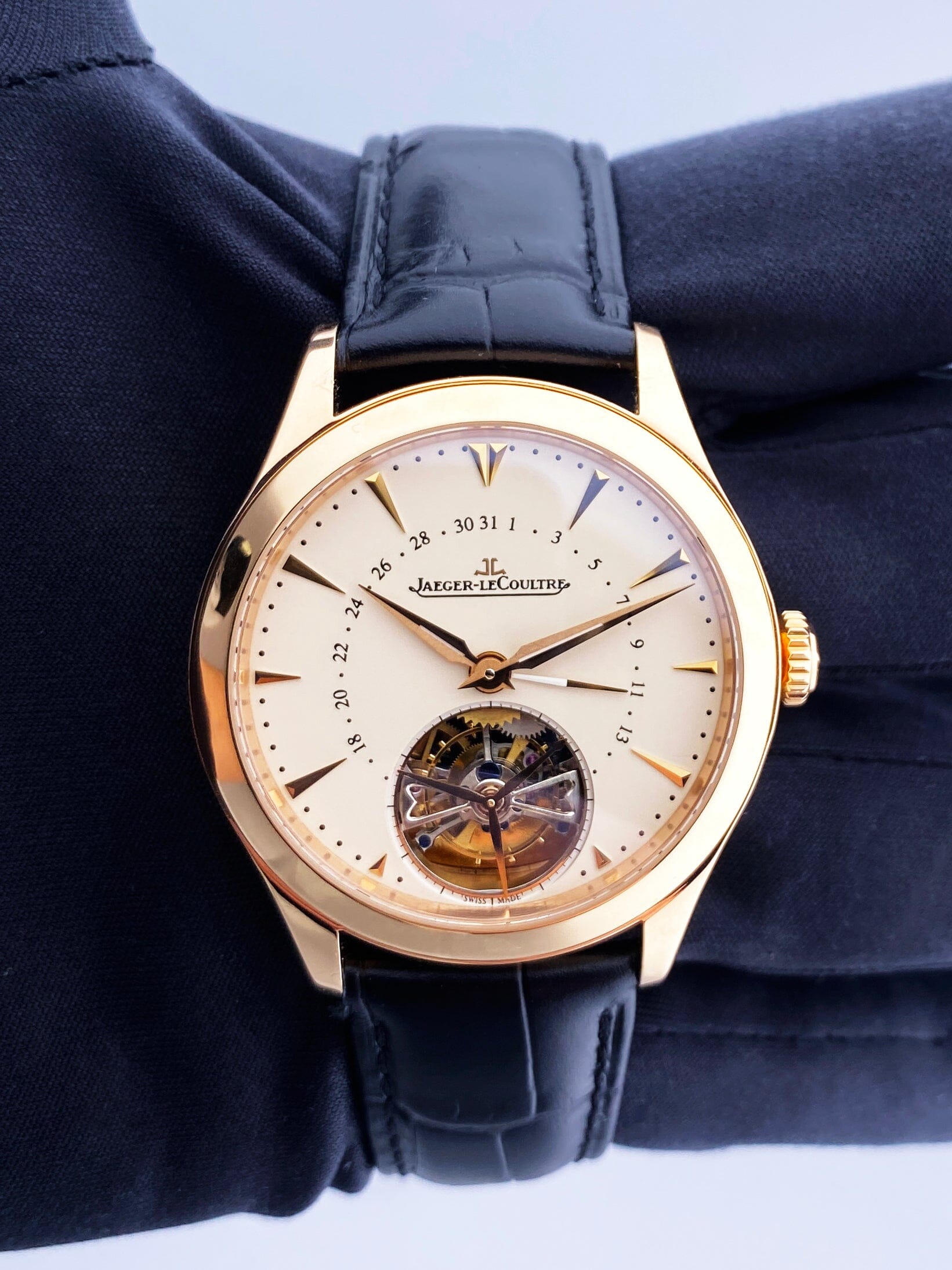 Jaeger Lecoultre Master Date Tourbillion Q1652410 Cream Dial Mens Watch Papers - Watches