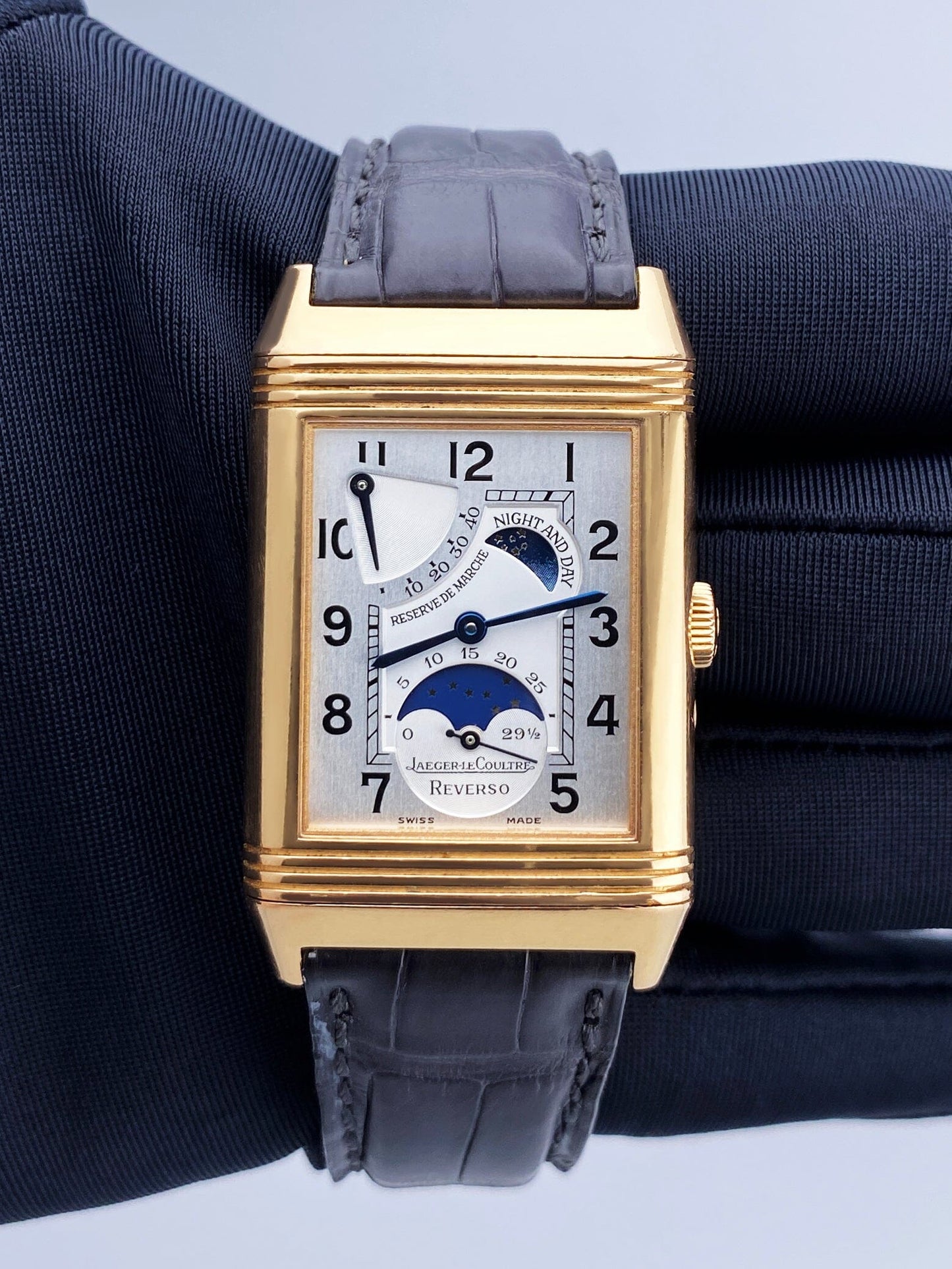 Jaeger LeCoultre Reverso 270.2.63 Sun Moon Rose Gold Mens Watch - Watches