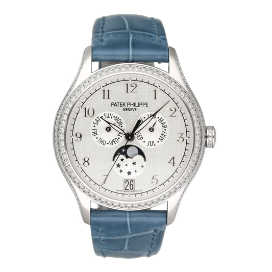 NOS Patek Philippe Annual Calendar 4947G Silver Dial Mens Watch Box Papers