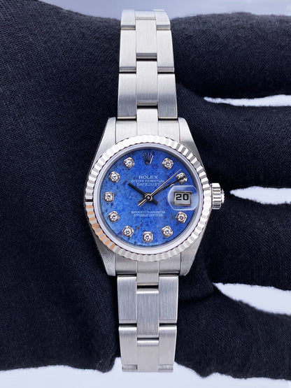 NOS Rolex Datejust 79174 Diamond Sodalite Stone Dial Ladies Watch Box Papers - Watches