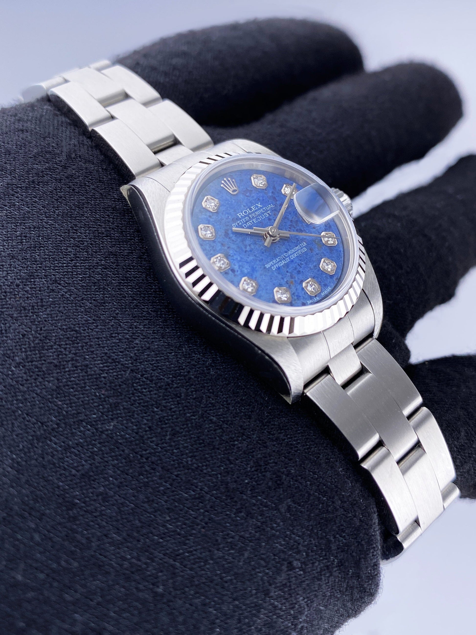 NOS Rolex Datejust 79174 Diamond Sodalite Stone Dial Ladies Watch Box Papers - Watches