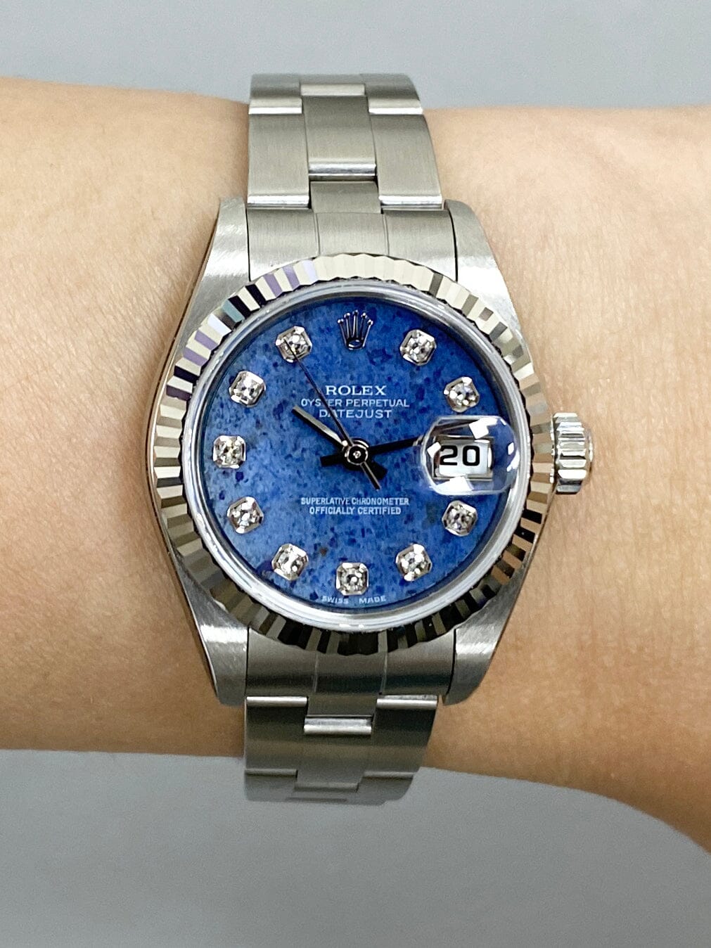 NOS Rolex Datejust 79174 Diamond Sodalite Stone Dial Ladies Watch Box Papers - Watches