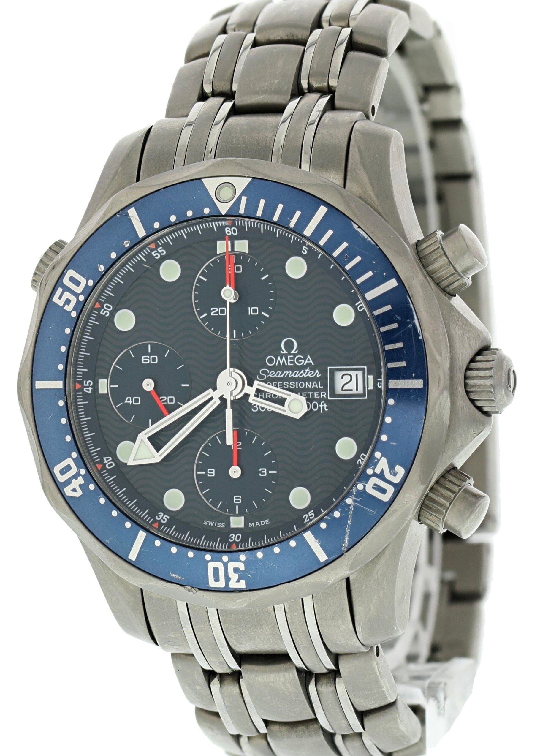 Omega Seamaster Chronograph 2298.80.00 Titanium Mens Watch - Wristwatch