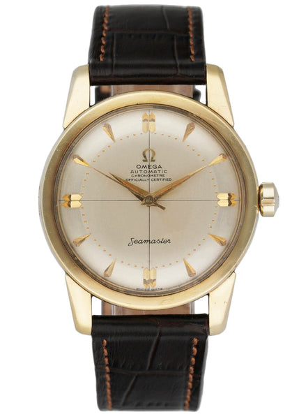 OMEGA ゴールド レザー バンド 時計 OMEGA - 本物 極上品 オメガ 17mm幅 Ωマーク入り純正ゴールド