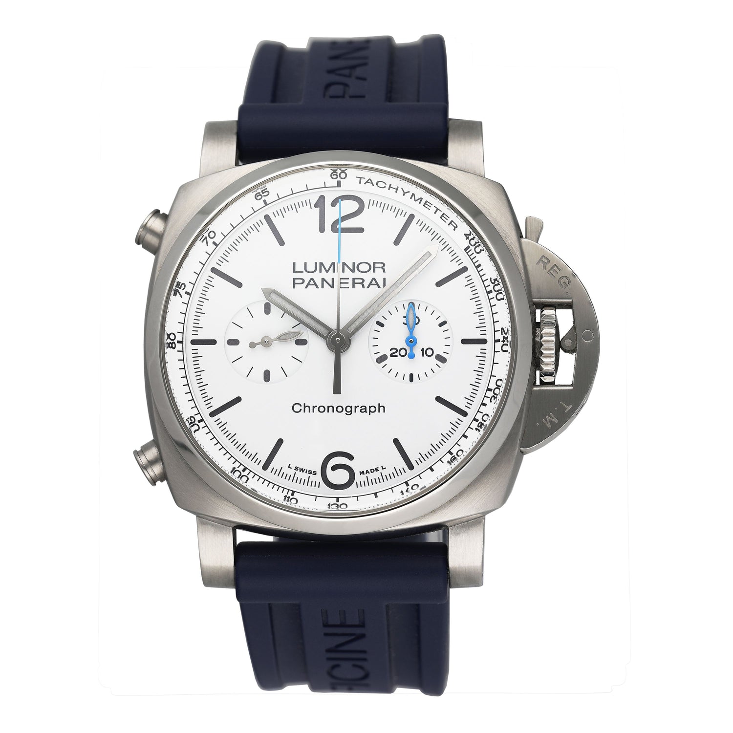 Panerai Luminor Chrono PAM01218 White Dial Mens Watch With Box - Watches