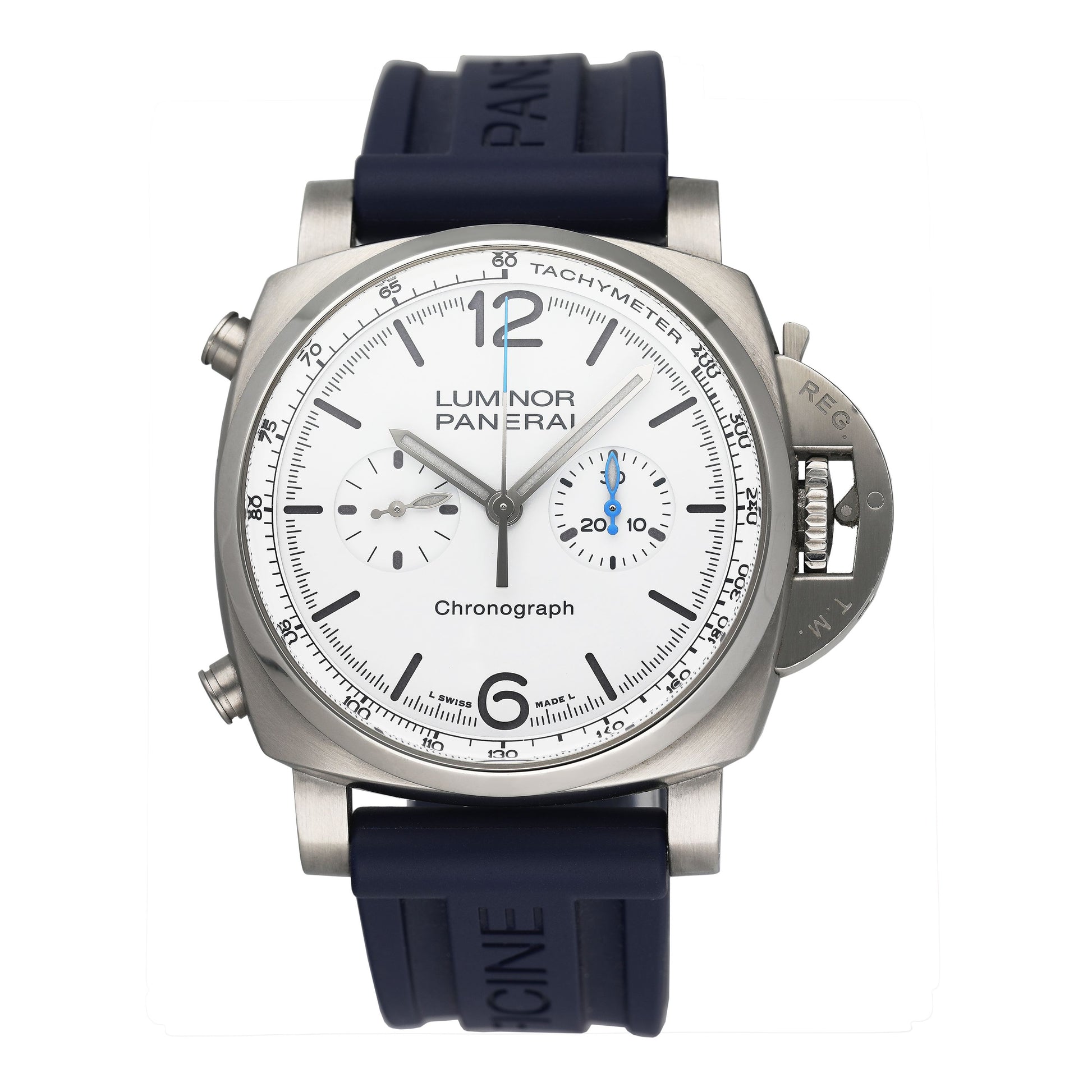 Panerai Luminor Chrono PAM01218 White Dial Mens Watch With Box - Watches