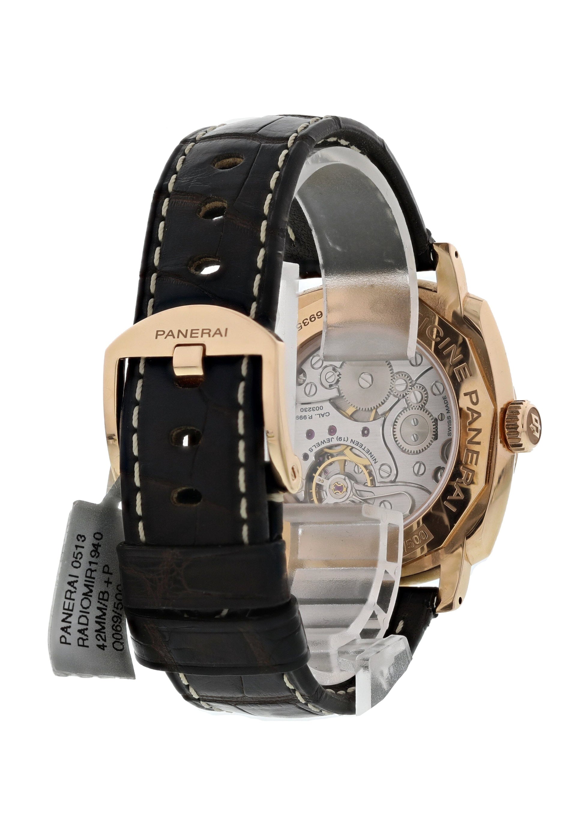 Panerai Radiomir 1940 PAM513 18K Rose Gold Mens Watch Box & Papers - Wristwatch