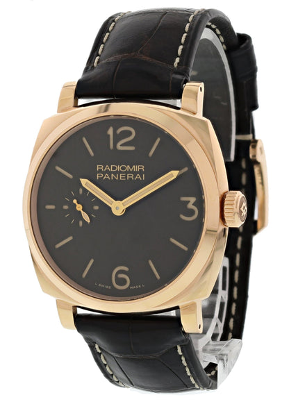 Panerai Radiomir 1940 PAM513 18K Rose Gold Mens Watch Box & Papers - Wristwatch