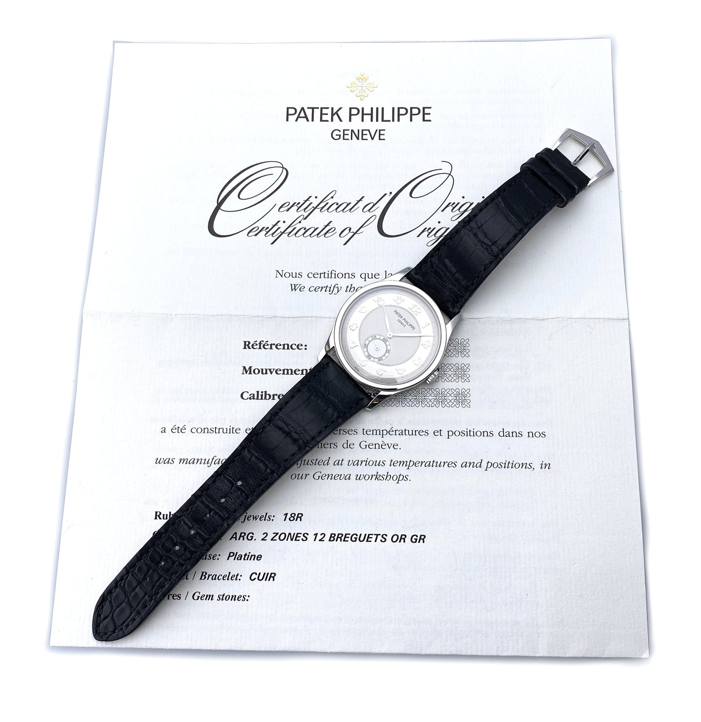 Patek Philippe 5196P-001 Silver Dial Platinum Mens Watch Box Papers - Watches