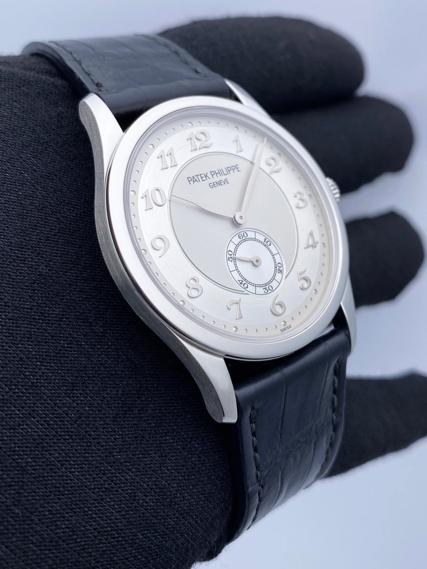 Patek Philippe 5196P-001 Silver Dial Platinum Mens Watch Box Papers - Watches