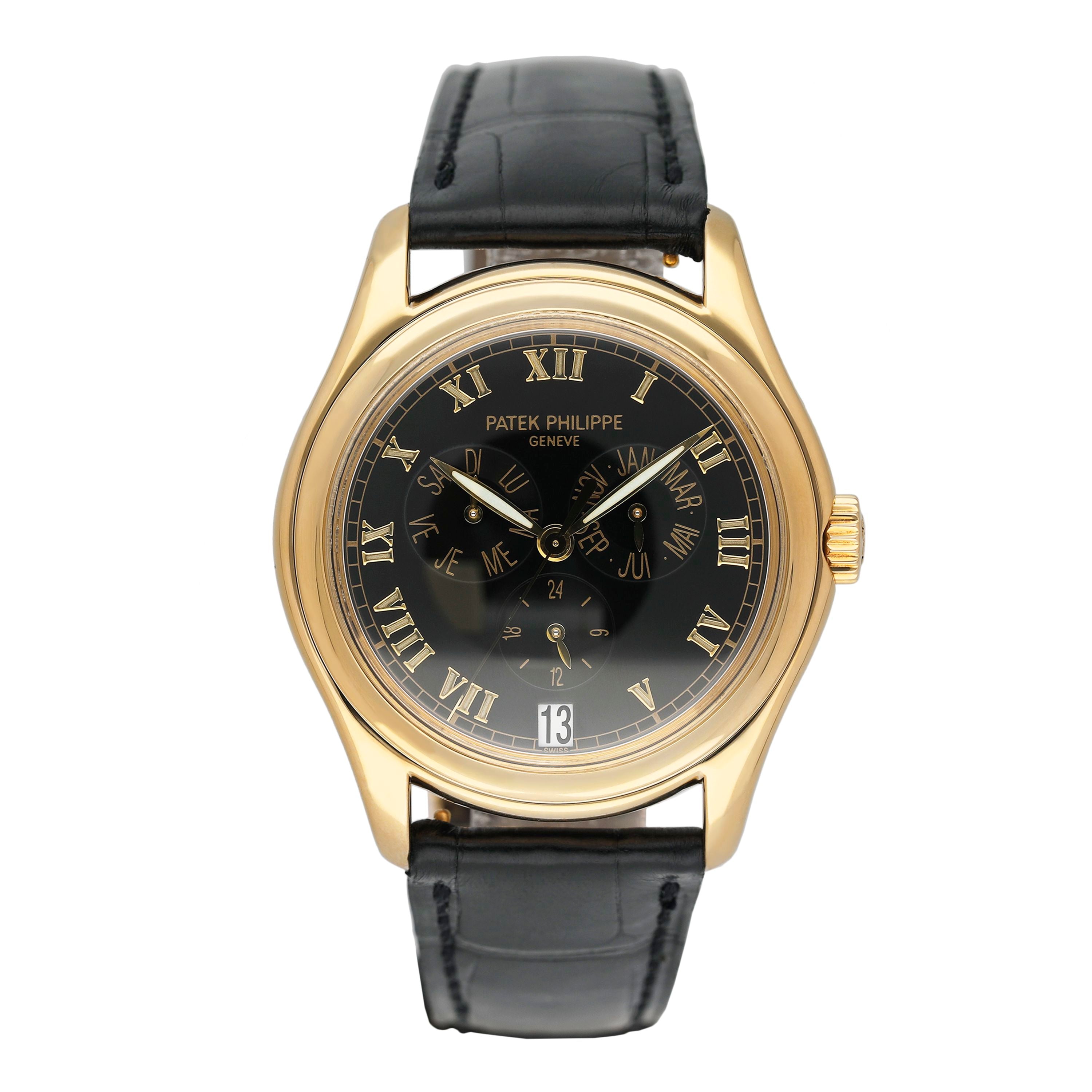 Patek Philippe Annual Calendar 5035J Black Dial Mens Watch – Phigora