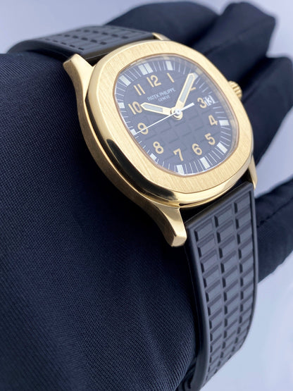 Patek Philippe Aquanaut 5066J Black Dial Mens Watch Box Papers - Watches