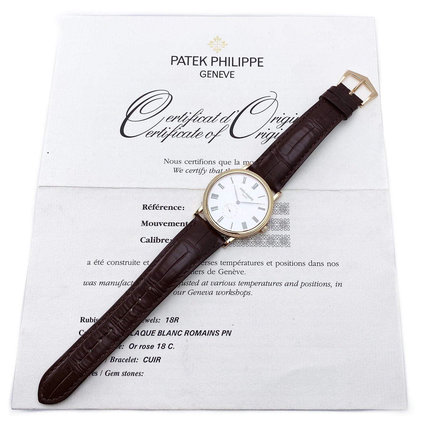 Patek Philippe Calatrava 5119R 18K Rose Gold Mens Watch Box Papers - Watches