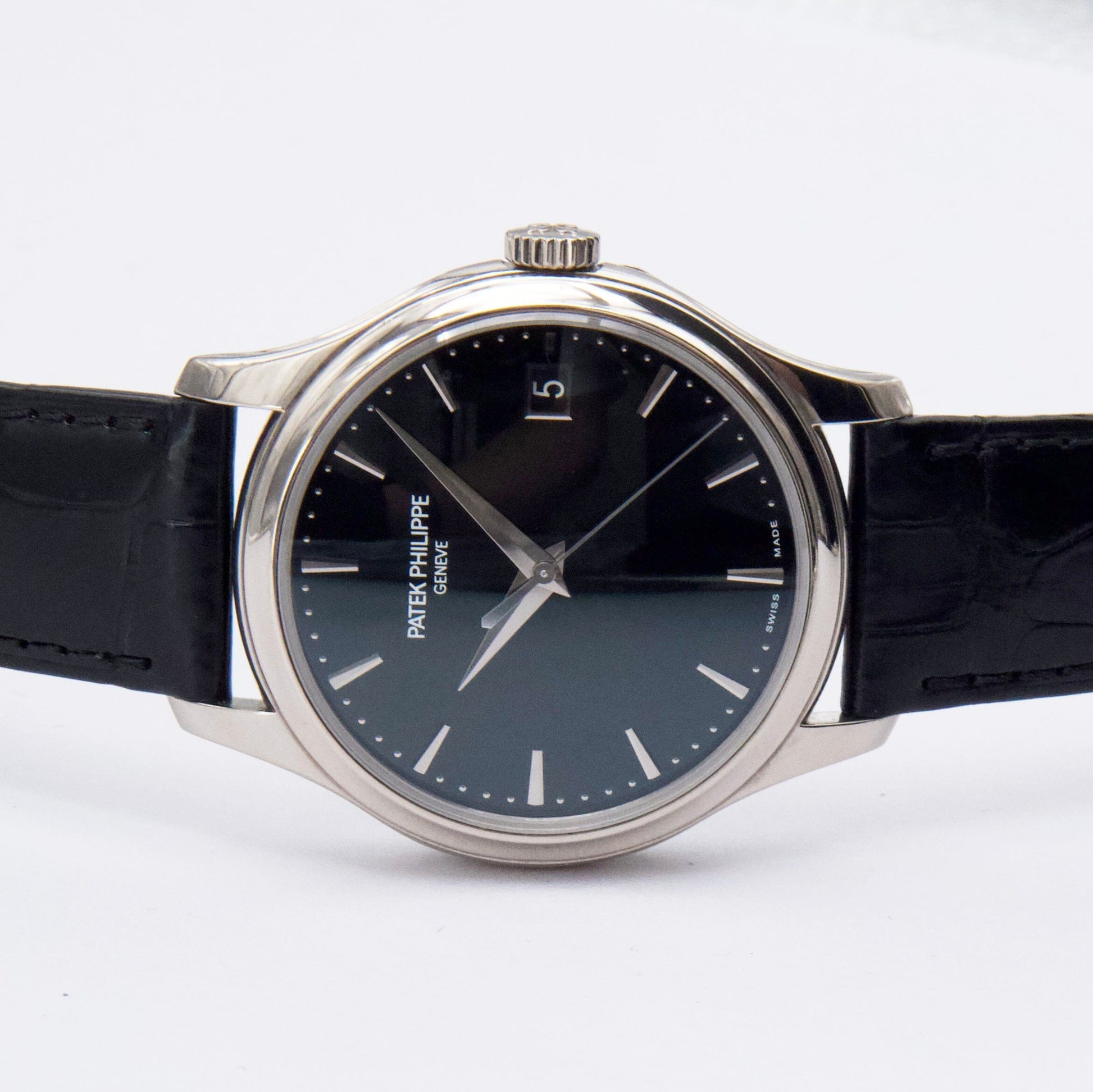Patek Philippe Calatrava 5227G Black Dial Mens Watch Box Papers - Watches