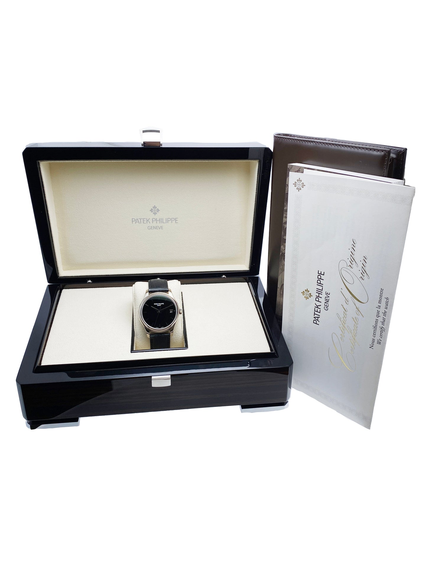 Patek Philippe Calatrava 5227G Black Dial Mens Watch Box Papers - Watches