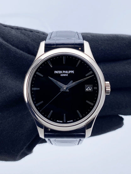 Patek Philippe Calatrava 5227G Black Dial Mens Watch Box Papers - Watches