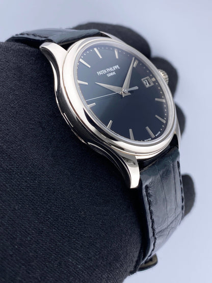 Patek Philippe Calatrava 5227G Black Dial Mens Watch Box Papers - Watches