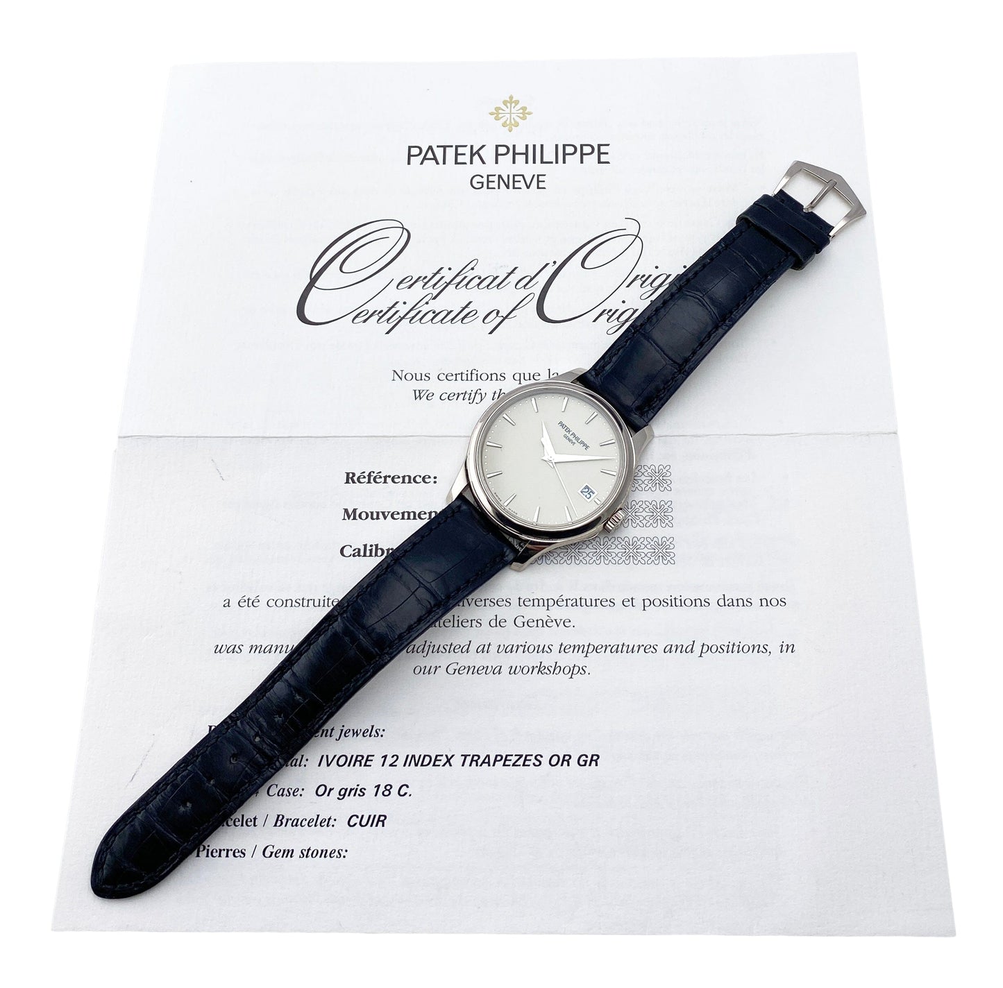 Patek Philippe Calatrava 5227G Ivory Dial 18K White Gold Mens Watch Box Papers - Watches