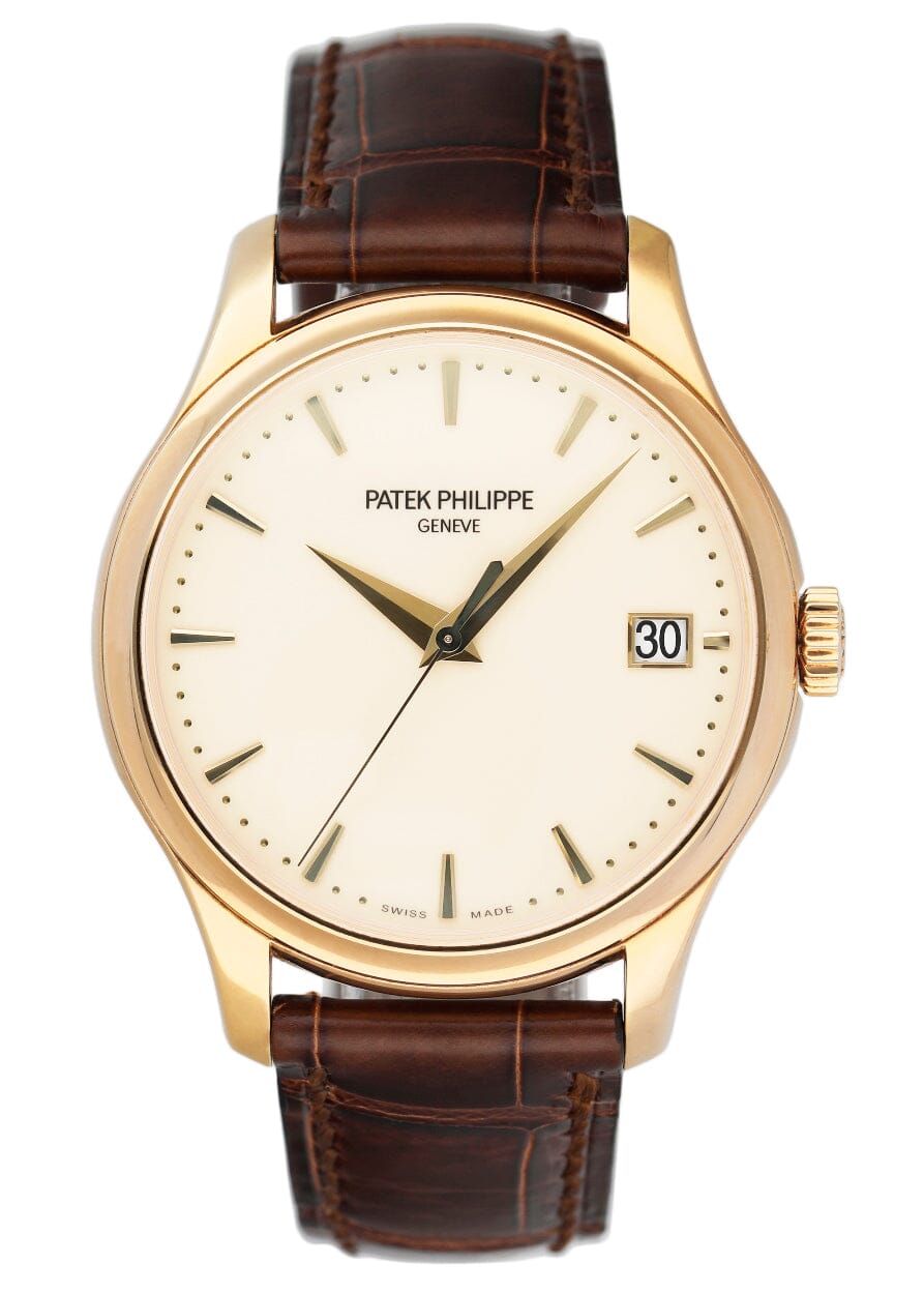 Patek Philippe Calatrava 5227J Ivory Dial 18K Yellow Gold Mens Watch Box Papers - Watches