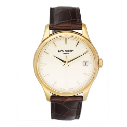 Patek Philippe Calatrava 5227J Ivory Dial 18K Yellow Gold Mens Watch Box Papers - Watches