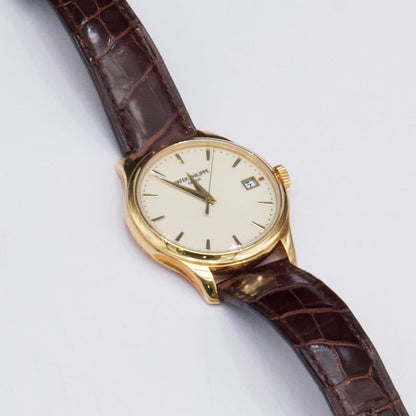 Patek Philippe Calatrava 5227J Ivory Dial 18K Yellow Gold Mens Watch Box Papers - Watches