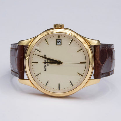 Patek Philippe Calatrava 5227J Ivory Dial 18K Yellow Gold Mens Watch Box Papers - Watches