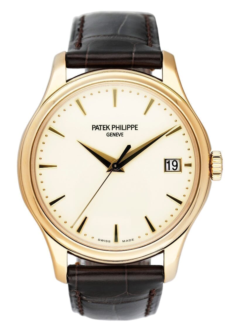 Patek Philippe Calatrava 5227J Ivory Dial 18K Yellow Gold Mens Watch Box Papers - Watches