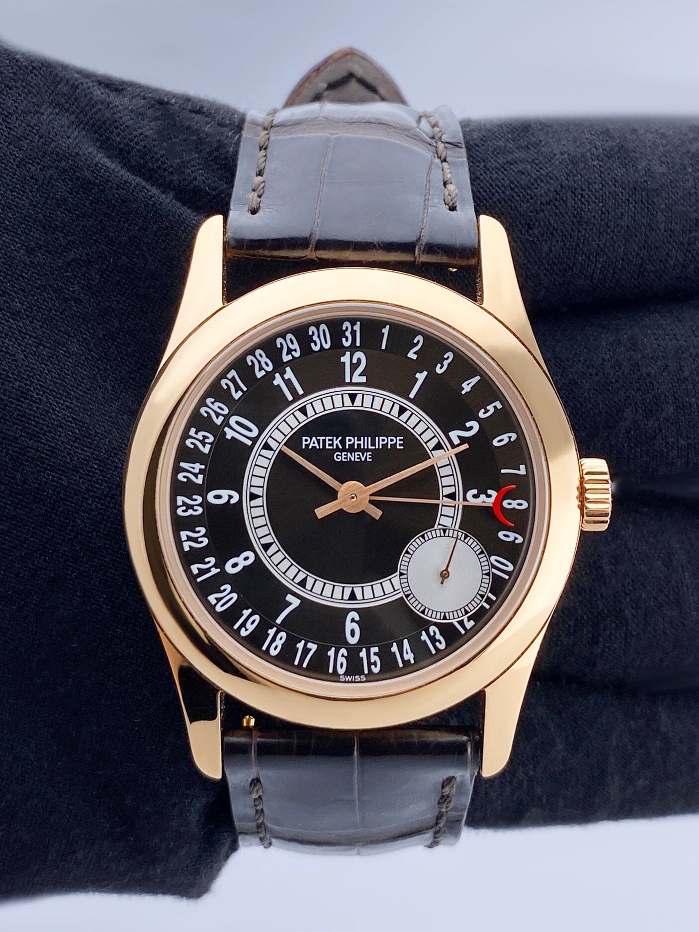 Patek Philippe Calatrava 6000R Brown Dial 18K Rose Gold Mens Watch Box Papers - Watches