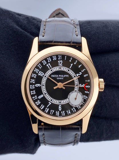 Patek Philippe Calatrava 6000R Brown Dial 18K Rose Gold Mens Watch Box Papers - Watches