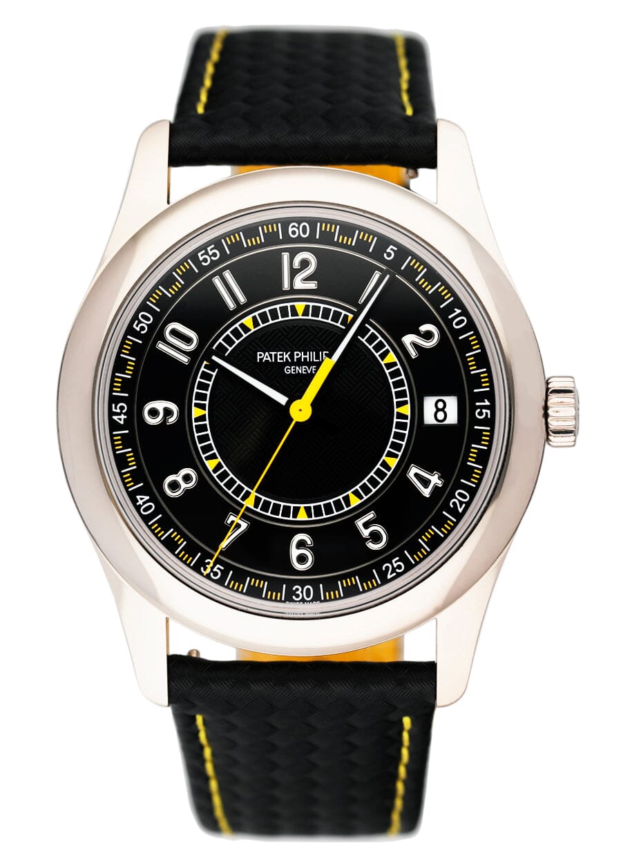 Patek Philippe Calatrava 6007G Yellow Dial Mens Watch Box Papers - Watches