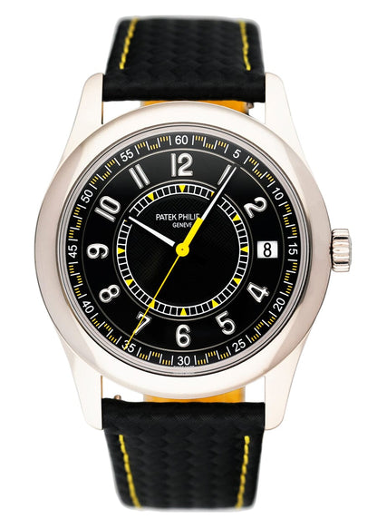 Patek Philippe Calatrava 6007G Yellow Dial Mens Watch Box Papers - Watches