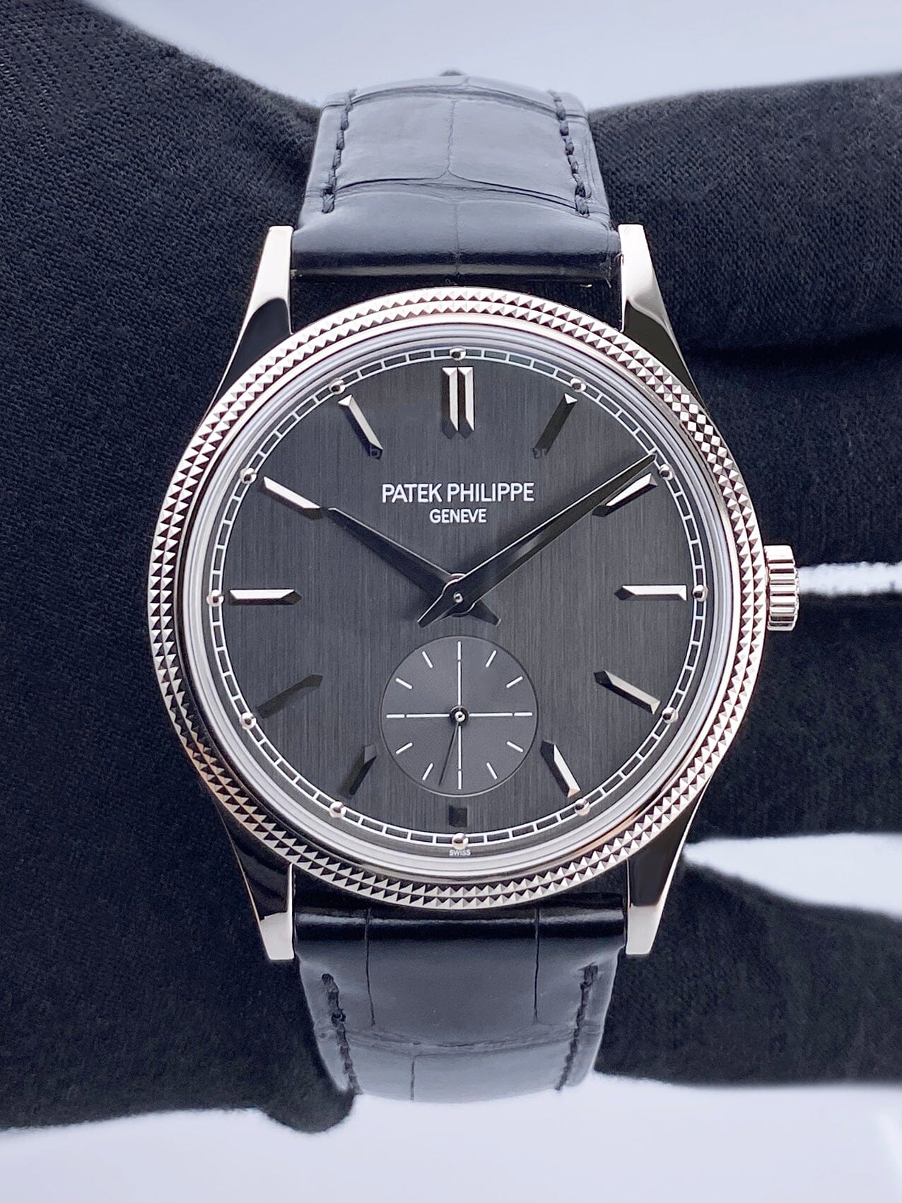 Patek Philippe Calatrava 6119G Charcoal Gray Dial Mens Watch Box Papers - Watches