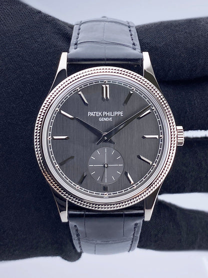 Patek Philippe Calatrava 6119G Charcoal Gray Dial Mens Watch Box Papers - Watches