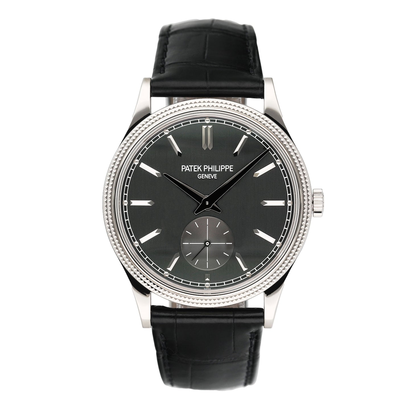 Patek Philippe Calatrava 6119G Charcoal Gray Dial Mens Watch Box Papers - Watches