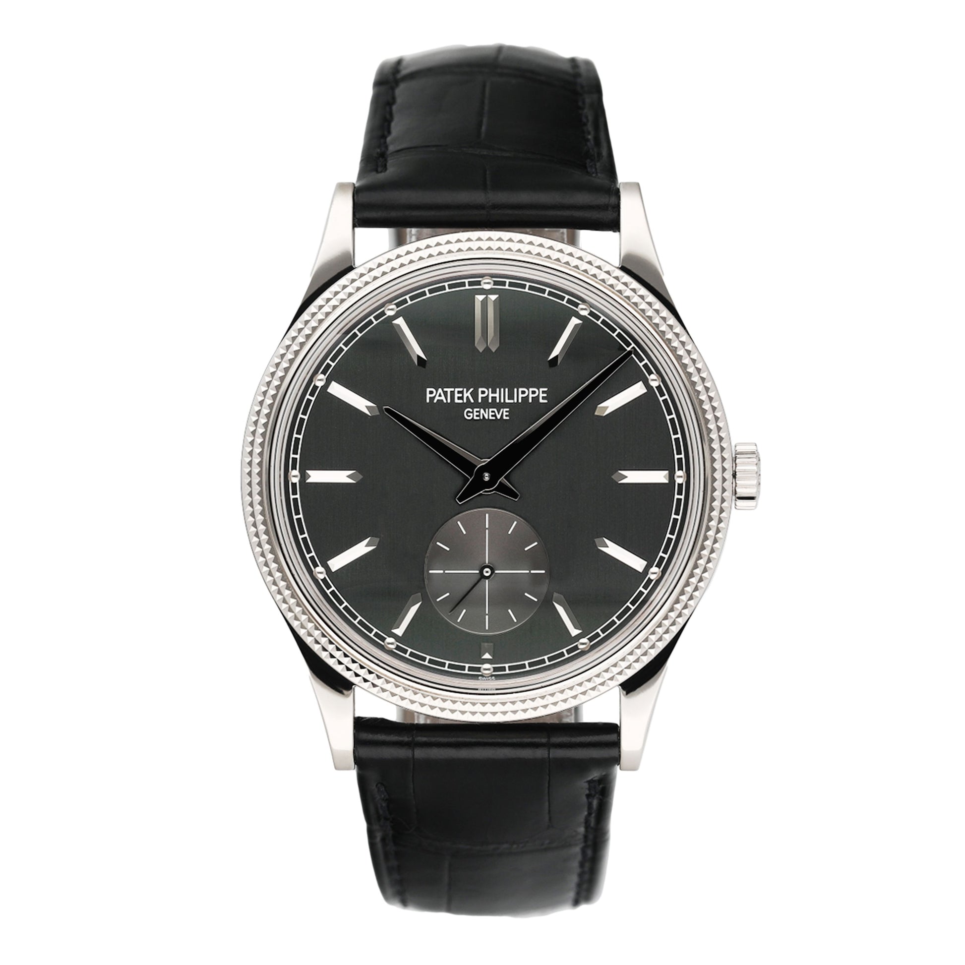 Patek Philippe Calatrava 6119G Charcoal Gray Dial Mens Watch Box Papers - Watches