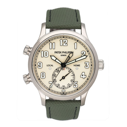 Patek Philippe Calatrava Pilot Travel Time 5524G Ivory Dial Mens Watch Box Papers - Watches