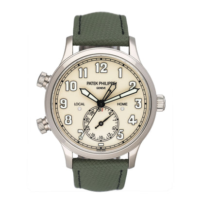 Patek Philippe Calatrava Pilot Travel Time 5524G Ivory Dial Mens Watch Box Papers - Watches