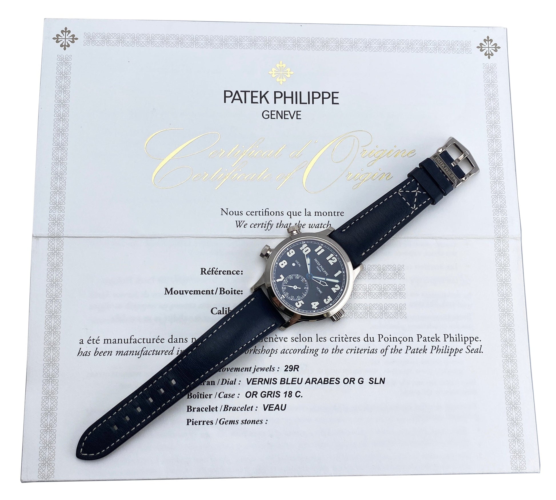 Patek Philippe Calatrava Pilot Travel Time 7234G Watch Box Papers