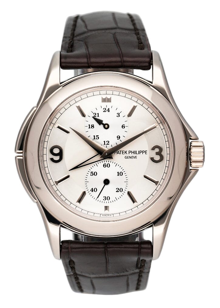 Patek Philippe Calatrava Travel Time 5134G 18K White Gold Mens Watch - Watches