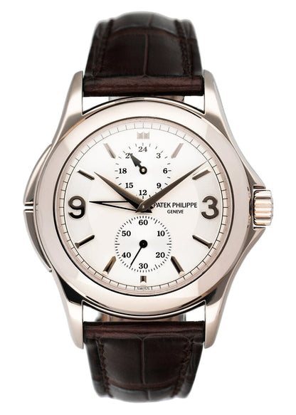 Patek Philippe Calatrava Travel Time 5134G 18K White Gold Mens Watch