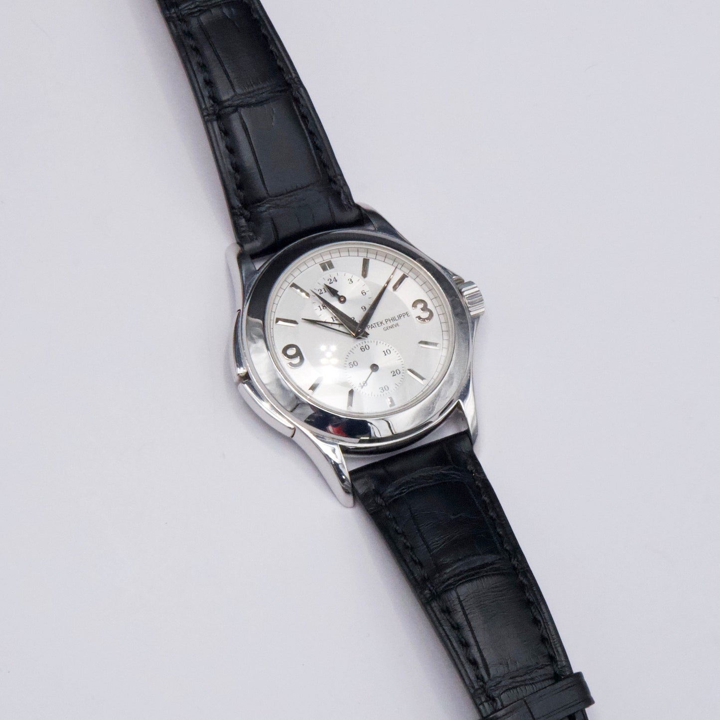 Patek Philippe Calatrava Travel Time 5134G 18K White Gold Mens Watch - Watches