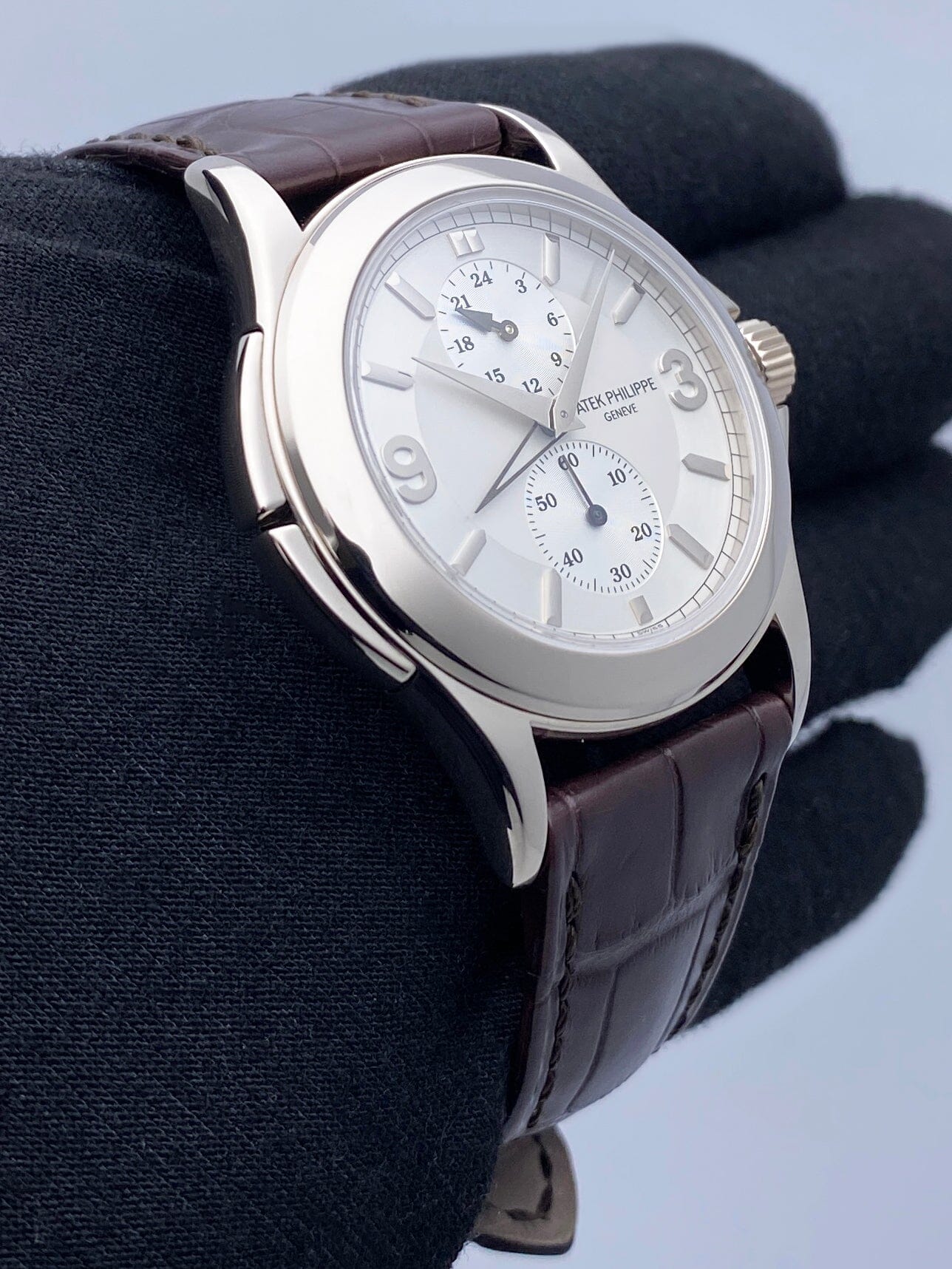 Patek Philippe Calatrava Travel Time 5134G 18K White Gold Mens Watch - Watches