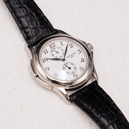 Patek Philippe Calatrava Travel Time 5134G 18K White Gold Mens Watch - Wristwatch