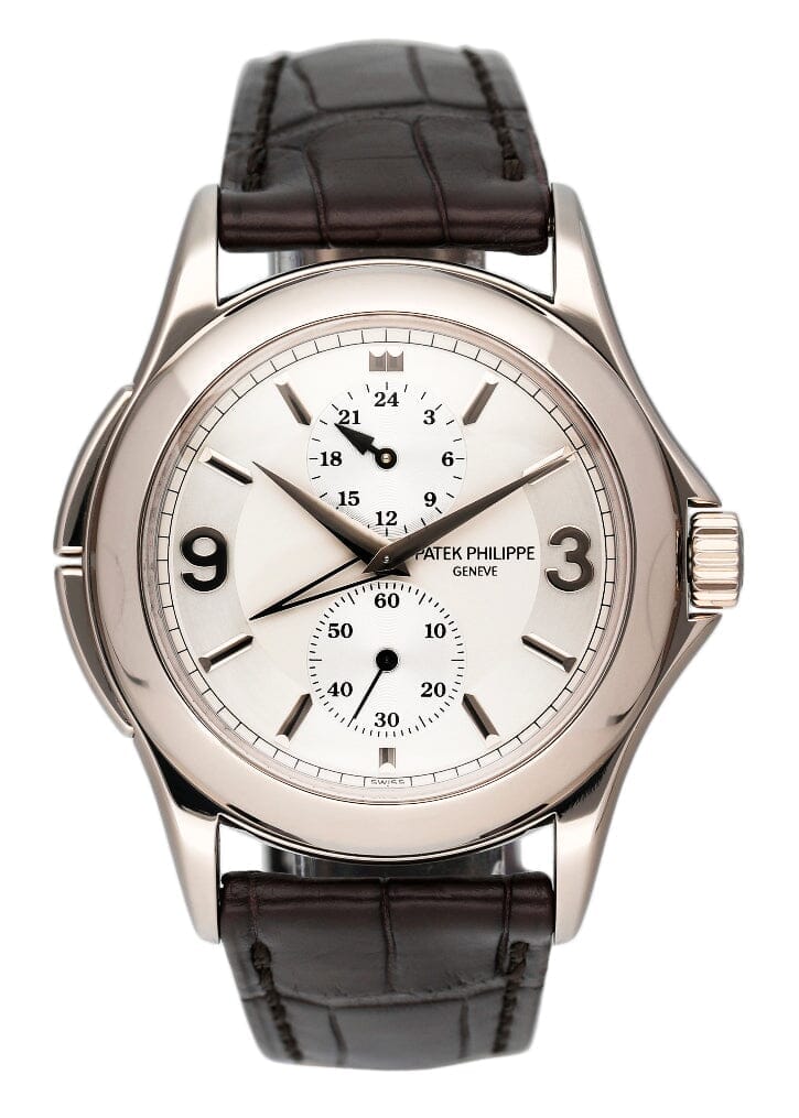 Patek Philippe Calatrava Travel Time 5134G 18K White Gold Mens Watch - Watches